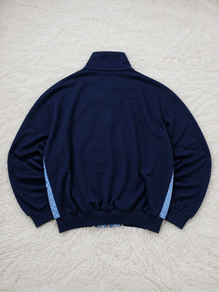 Giacca Sportiva Reebok Full Zip Collo Alto Azzurro Blu Navy Giallo Ocra Vintage Y2K (46) — foto 2