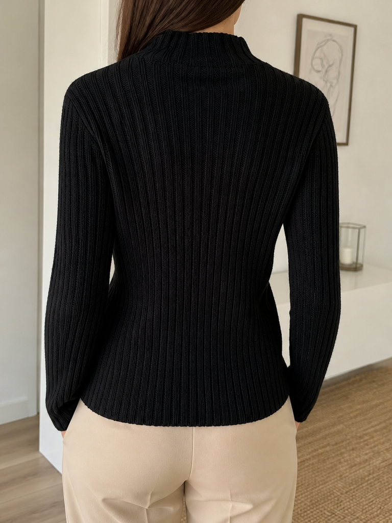 Maglione collo alto United Colors of Benetton Nero Vintage Y2K (S) — foto 2