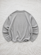 Felpa Girocollo Polo Ralph Lauren Rilievo Waffle Grigio Chiaro Melange Vintage Y2K — foto 2