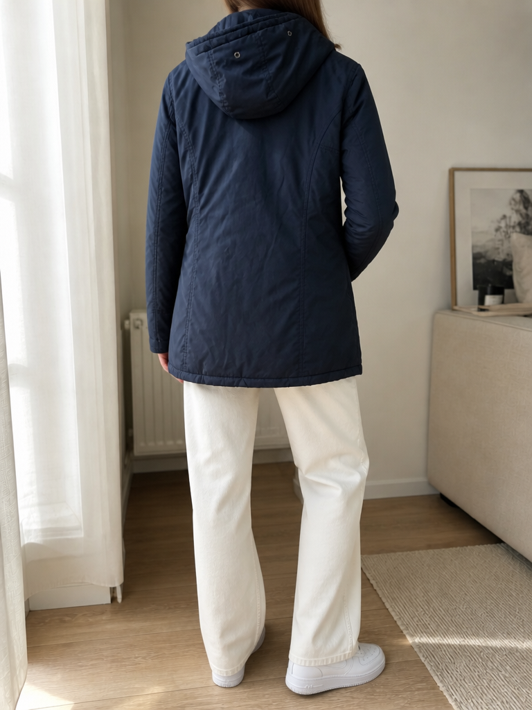 Giacca Parka Woolrich con Cappuccio Blu Navy Vintage Y2K (M) — foto 2