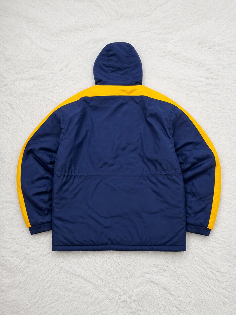 Giacca Sportiva Nike con Cappuccio Blu Navy Giallo Vintage Y2K (XL) — foto 2