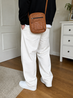 Borsa a tracolla in pelle Hill Burry Marrone Cuoio Vintage Y2K — foto 2