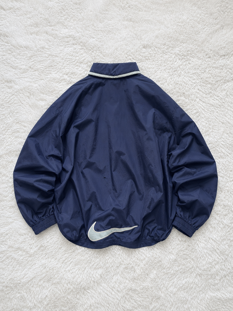 Giacca a vento Nike Zip intera Collo alto Blu navy Vintage Y2K (XXL) — foto 2