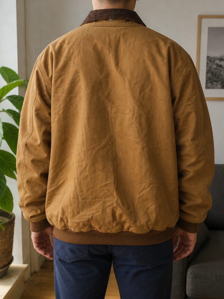 Giacca da lavoro Carhartt FR Zip Colletto Velluto Marrone Chiaro Vintage Y2K (3XG Tall) — foto 2