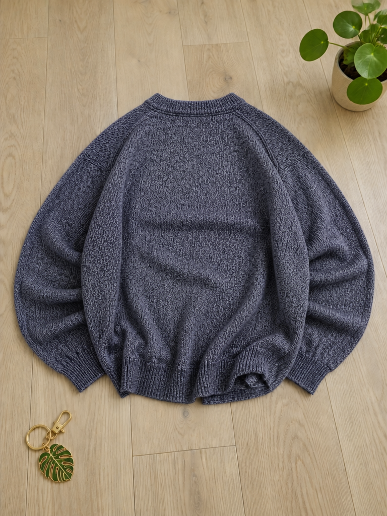 Maglione Girocollo Murphy&Nye Blu Mélange Vintage Y2K Uomo (L) — foto 2