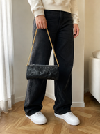 Borsa Clutch a Tracolla Catena Dorata Nero Vintage Y2K — foto 2