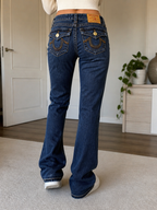 Jeans True Religion Gamba Leggermente Svasata Blu Scuro Vintage Y2K (26) — foto 1
