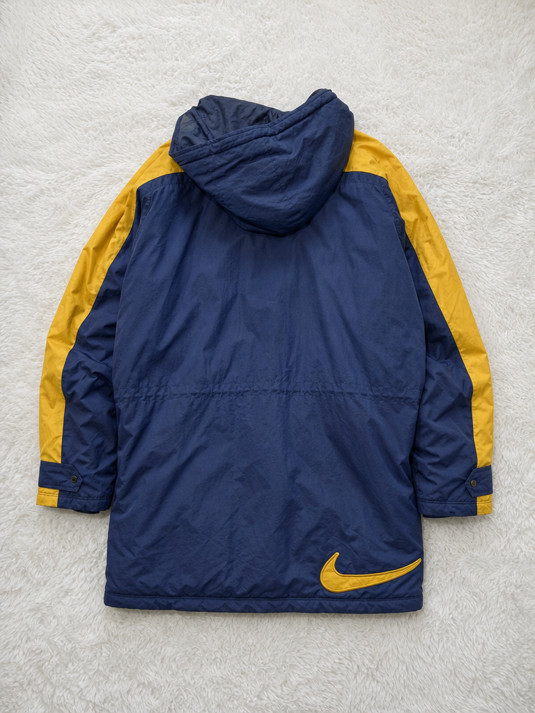 Parka con cappuccio Nike Blu navy e giallo Vintage Y2K (XL) — foto 2
