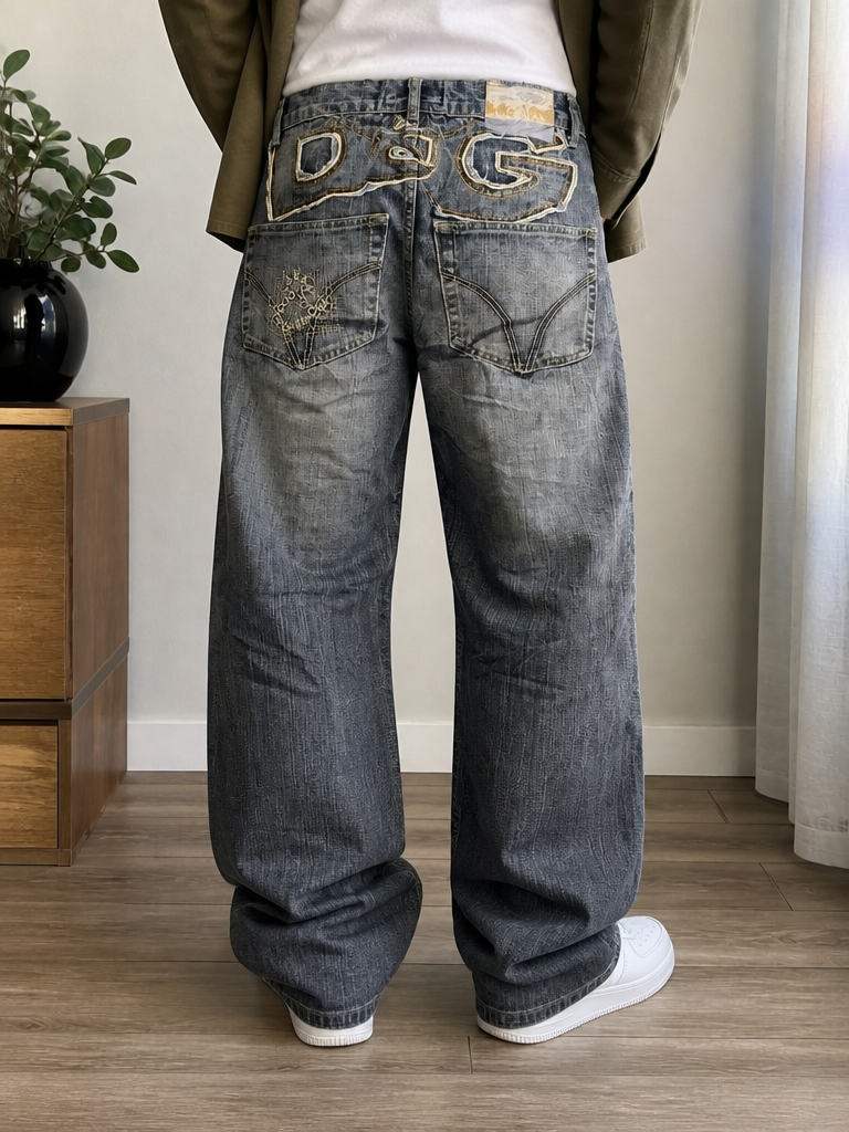 Jeans Dolce & Gabbana gamba ampia ricami Vintage Y2K uomo (M) — foto 1