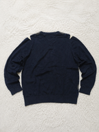 Maglione Tommy Hilfiger Scollo a V Argyle Blu navy Vintage Y2K (M) — foto 2