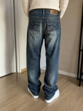 Jeans Blu Denim Scolorito Vintage Y2K (S) — foto 1