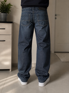 Jeans a gamba ampia Jack & Jones blu scuro slavato Vintage Y2K Uomo (L) — foto 1