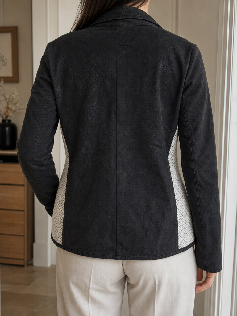 Giacca aperta con revers Blind Date Nero e bianco Vintage Y2K (L) — foto 2