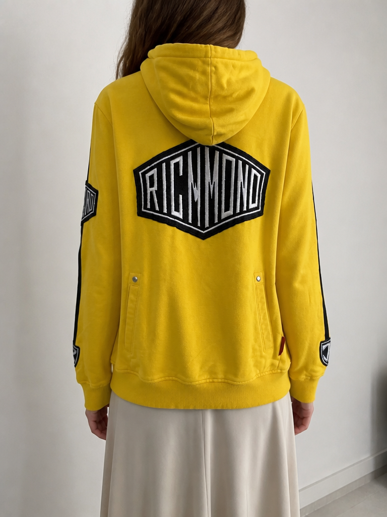 Felpa Richmond con cappuccio gialla Vintage Y2K (S) — foto 2