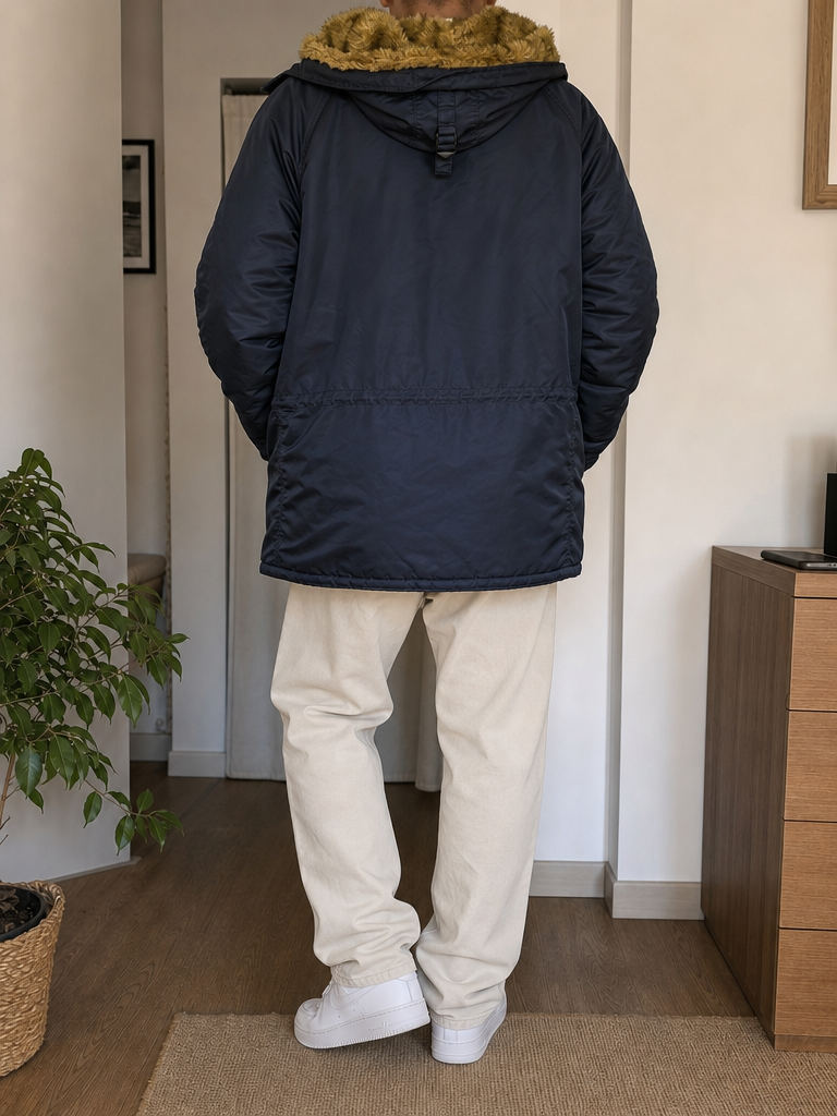 Parka imbottito Alpha Industries con cappuccio e zip Vintage Y2K (XL) — foto 2
