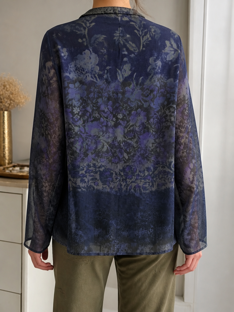 Cardigan Max Mara Seta Maniche Lunghe Floreale Vintage Y2K (44) — foto 2
