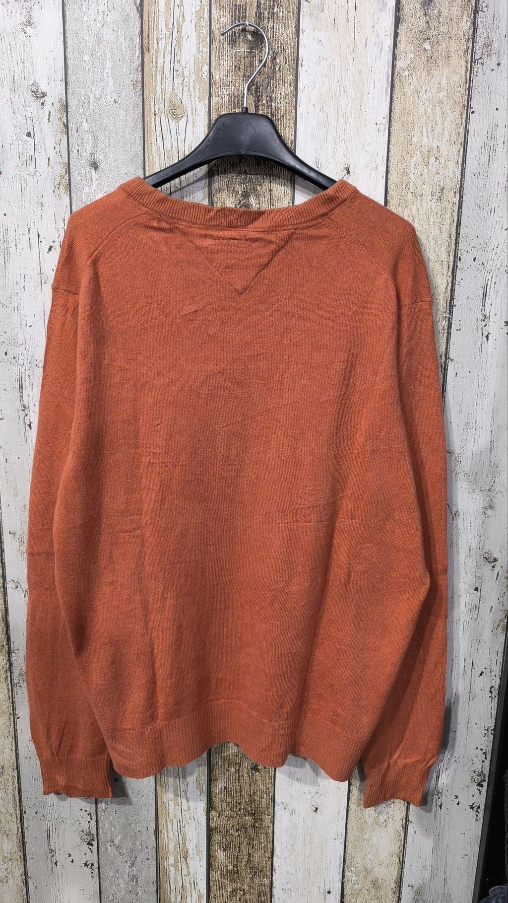 Maglione Tommy Hilfiger scollo a V arancione ruggine Vintage Y2K (M) — foto 5