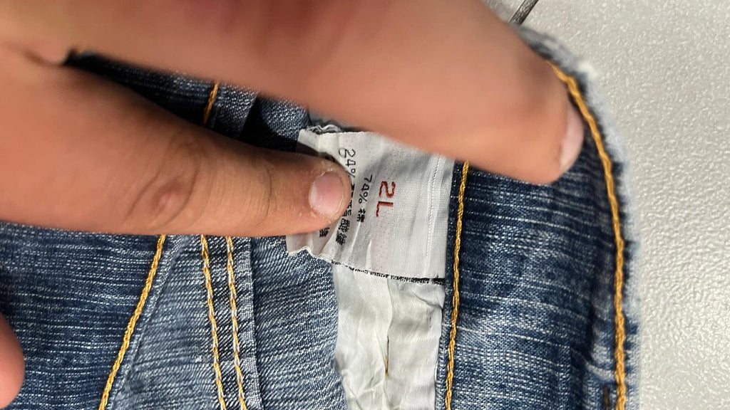 Jeans Cargo Cygress Blu Denim Lavato Tasche Applicate Vintage Y2K (2L) — foto 5