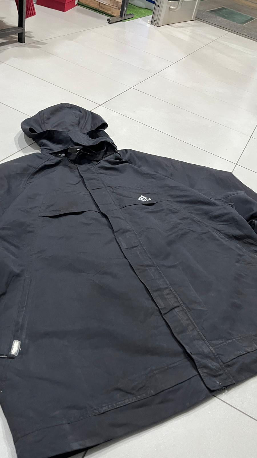 Giacca sportiva adidas con cappuccio e zip integrale Vintage Y2K Nera (XL) — foto 3