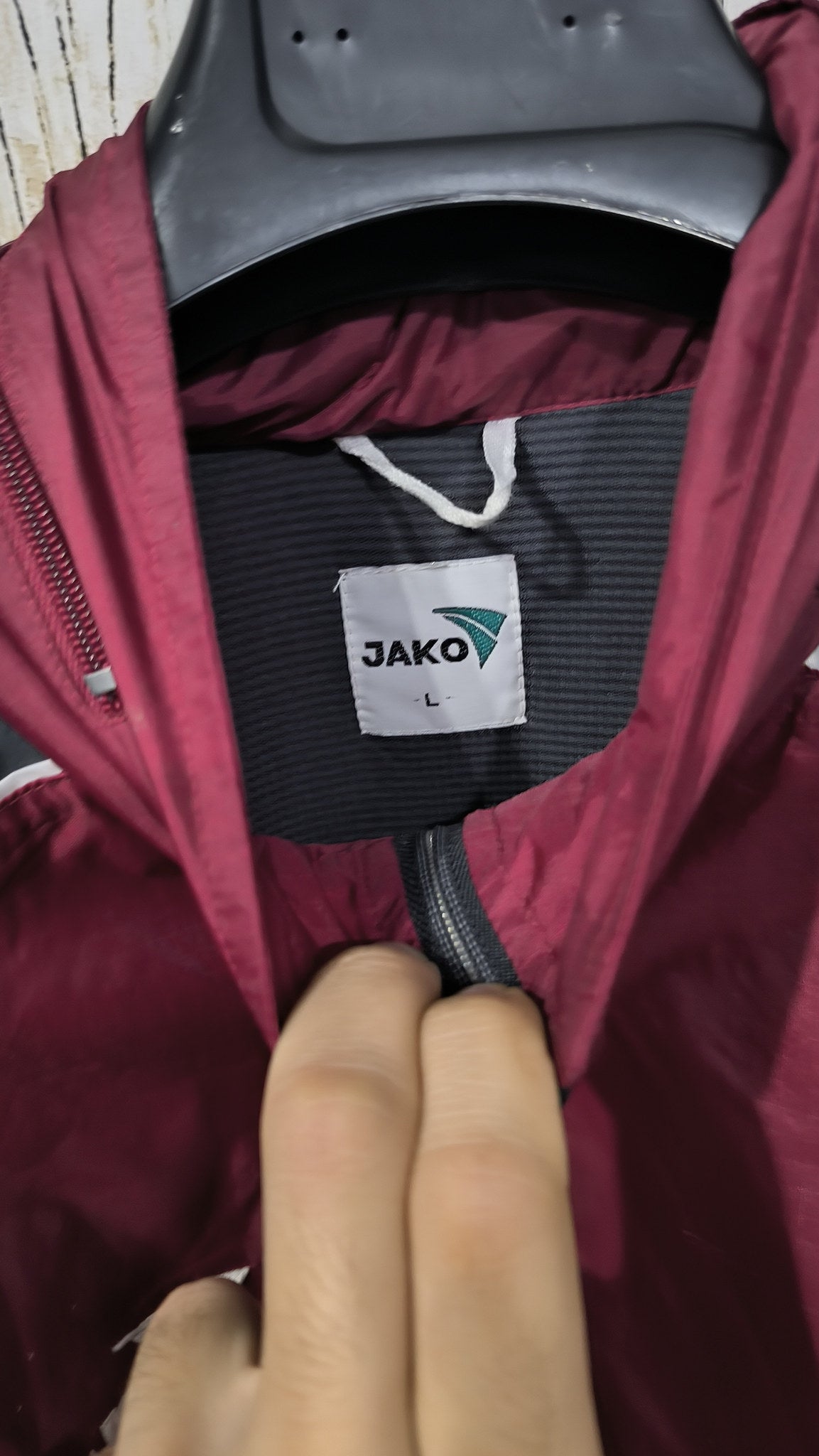 Track Jacket JAKO Full Zip Bordeaux Nero Bianco Vintage Y2K (L) — foto 5