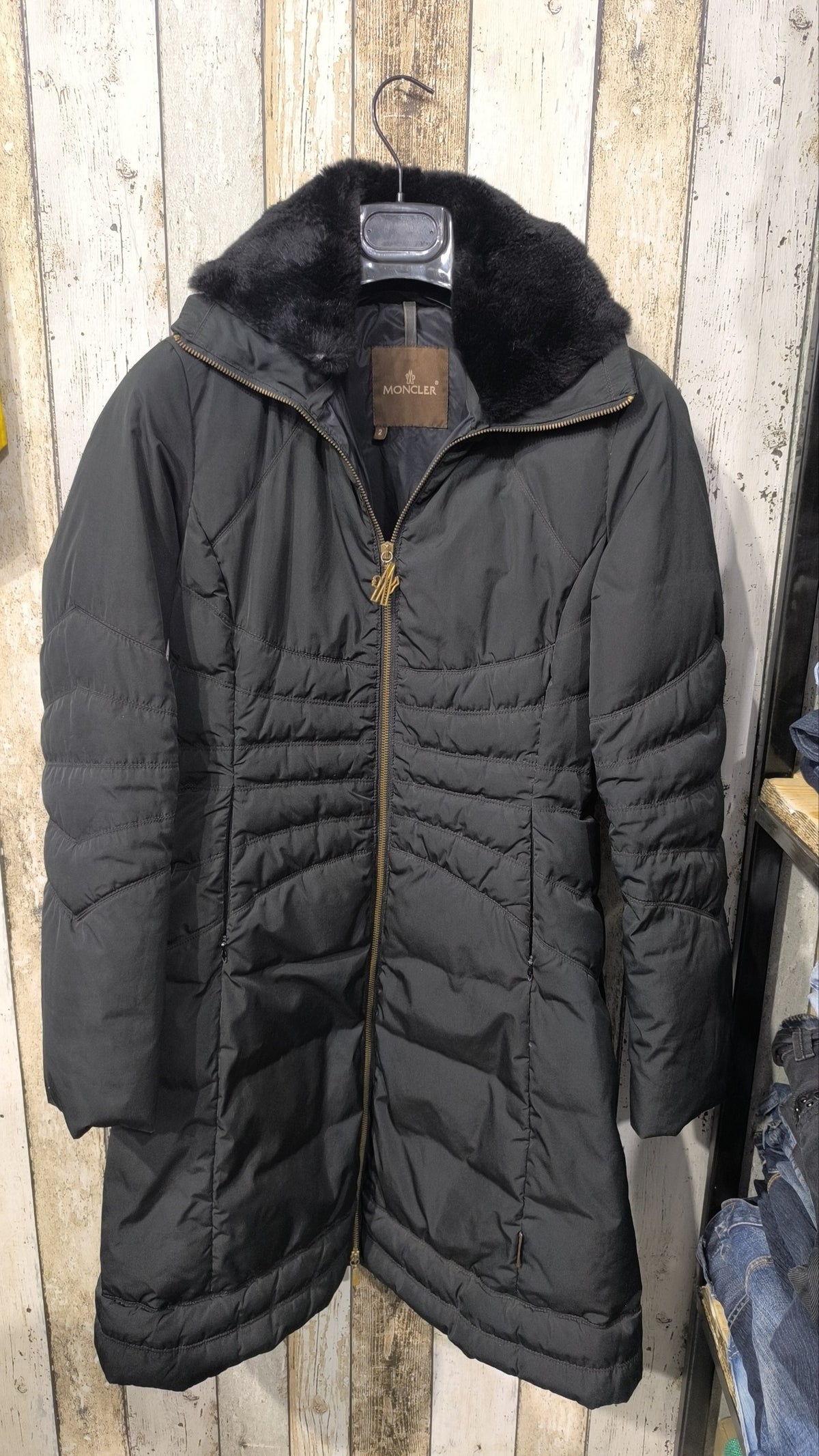 Moncler Piumino Donna Nero Collo Pelliccia Vintage Y2K — foto 3