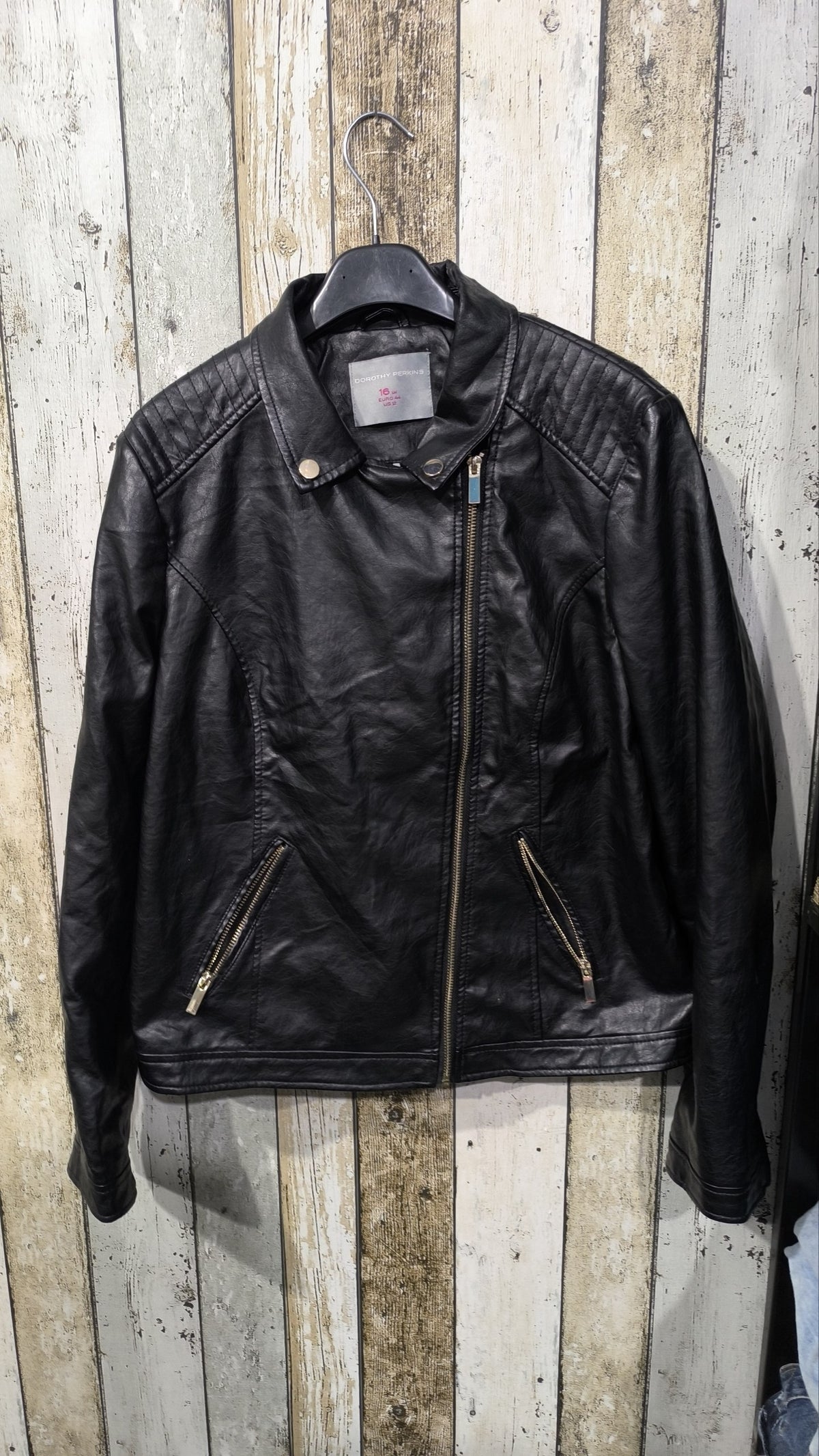 Giacca biker Dorothy Perkins nera Vintage Y2K donna — foto 3