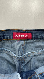 Jeans gamba larga XFN Jeans blu denim ricamo oro Vintage Y2K (S) — foto 6