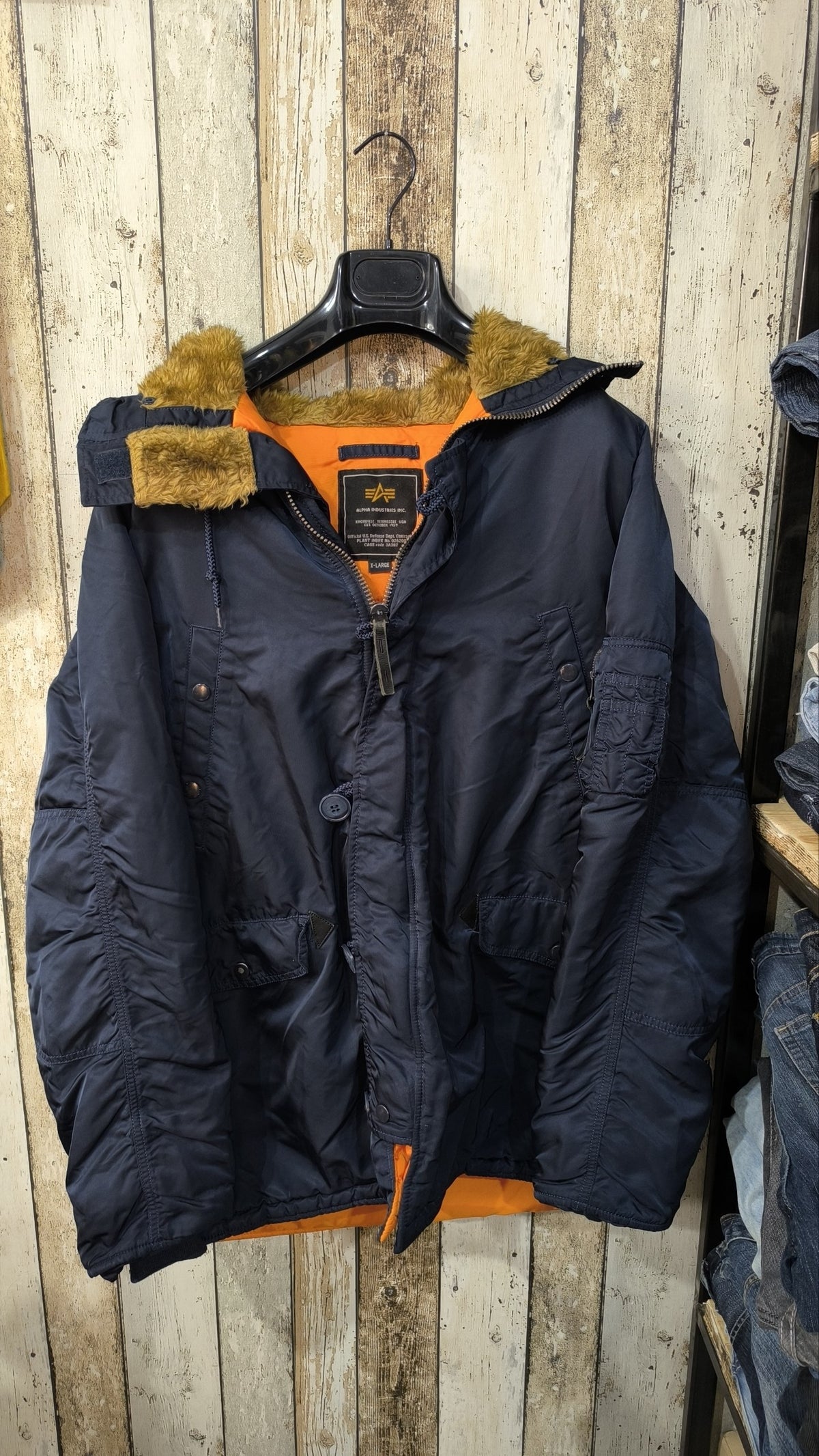 Parka imbottito Alpha Industries con cappuccio e zip Vintage Y2K (XL) — foto 3
