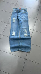 Jeans Cinque Tasche Distressed Yesmiss Jeans Azzurro Denim Chiaro Vintage Y2K (26) — foto 3