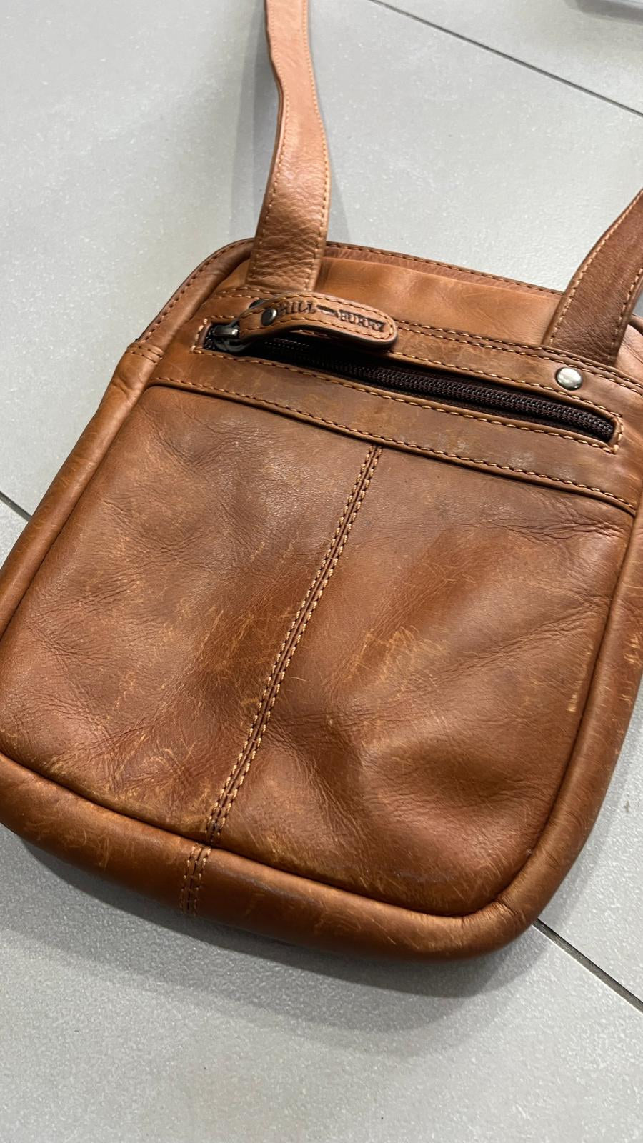 Borsa a tracolla in pelle Hill Burry Marrone Cuoio Vintage Y2K — foto 4