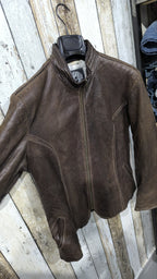 Giacca in similpelle The Sign of Quality marrone scuro, zip e collo alto Vintage Y2K (58) — foto 4
