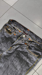 True Religion Jeans Grigio Scuro Cuciture Multicolor Vintage Y2K (L) — foto 8