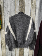 Cardigan Valentino Bande Bianche Grigio Mélange Vintage Y2K (S) — foto 6