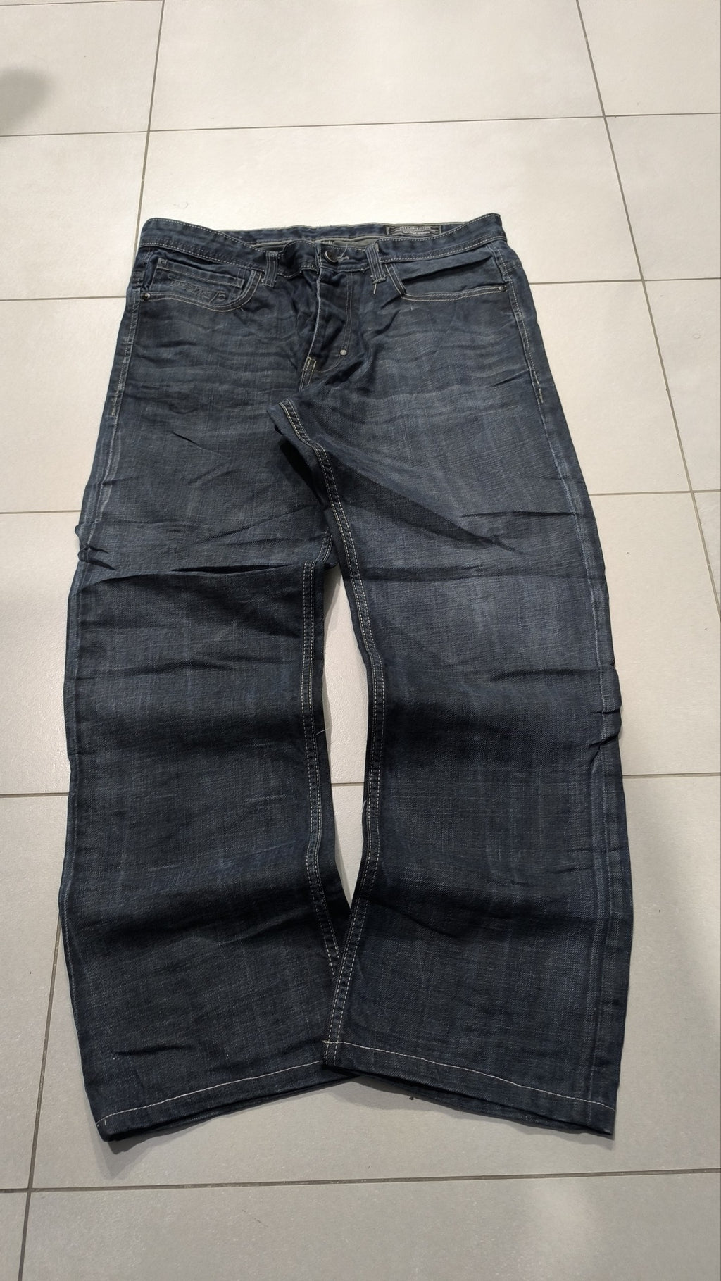 Jeans a gamba ampia Jack & Jones blu scuro slavato Vintage Y2K Uomo (L) — foto 5