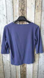 Maglia Burberry Brit Vintage Y2K Blu Manica 3/4 Decoro Floreale (S) — foto 6