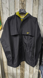 Reebok Giacca Nero con Interno Giallo Vintage Y2K Uomo — foto 3
