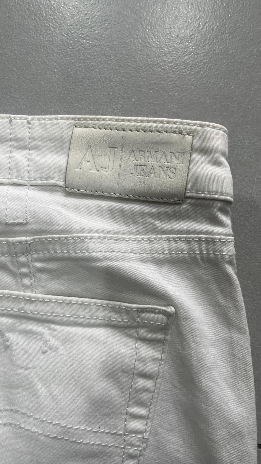 Jeans 5 Tasche Armani Jeans Gamba Dritta Bianco Vintage Y2K (M) — foto 5