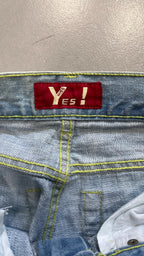 Jeans Cinque Tasche Distressed Yesmiss Jeans Azzurro Denim Chiaro Vintage Y2K (26) — foto 6