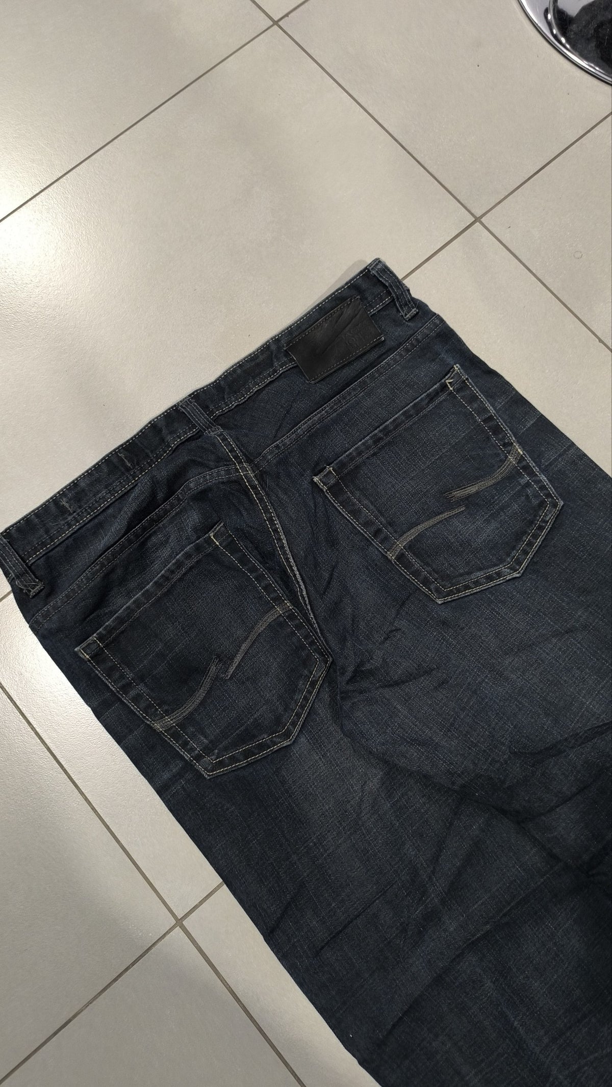 Jeans a gamba ampia Jack & Jones blu scuro slavato Vintage Y2K Uomo (L) — foto 4
