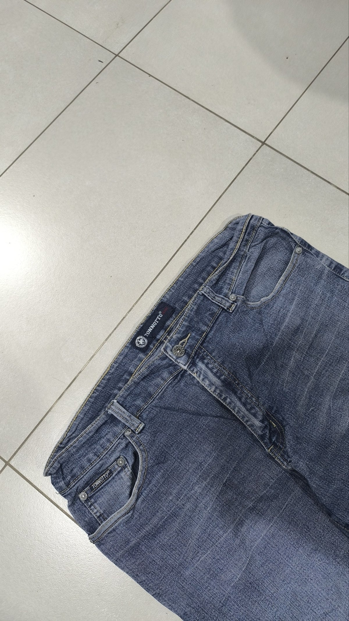 Jeans a gamba larga Tonnotto Blu slavato Vintage Y2K Uomo (XL) — foto 7