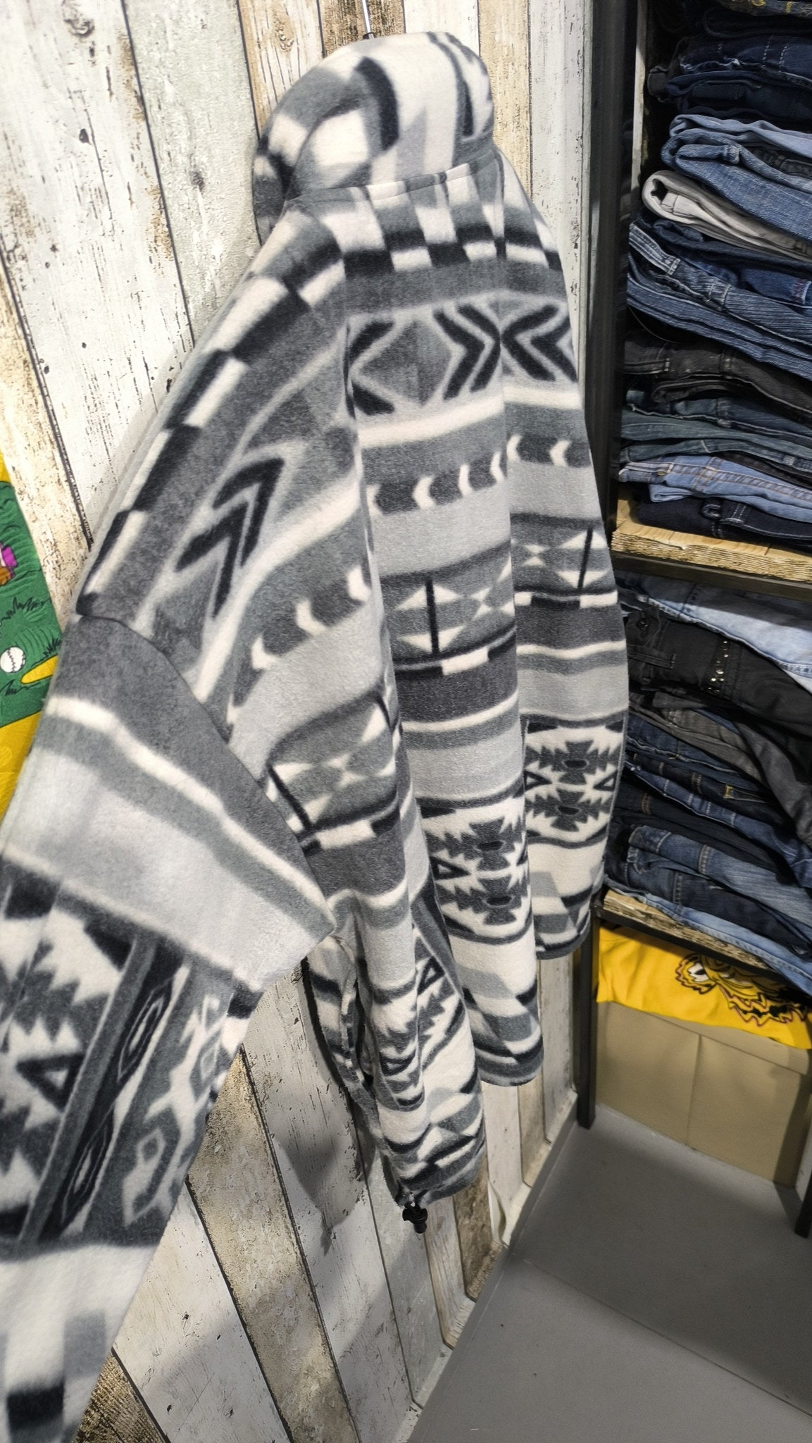 Pile Collo Alto Giorgio Vincenzo Zip Integrale Vintage Y2K Grigio Bianco Nero (L) — foto 8