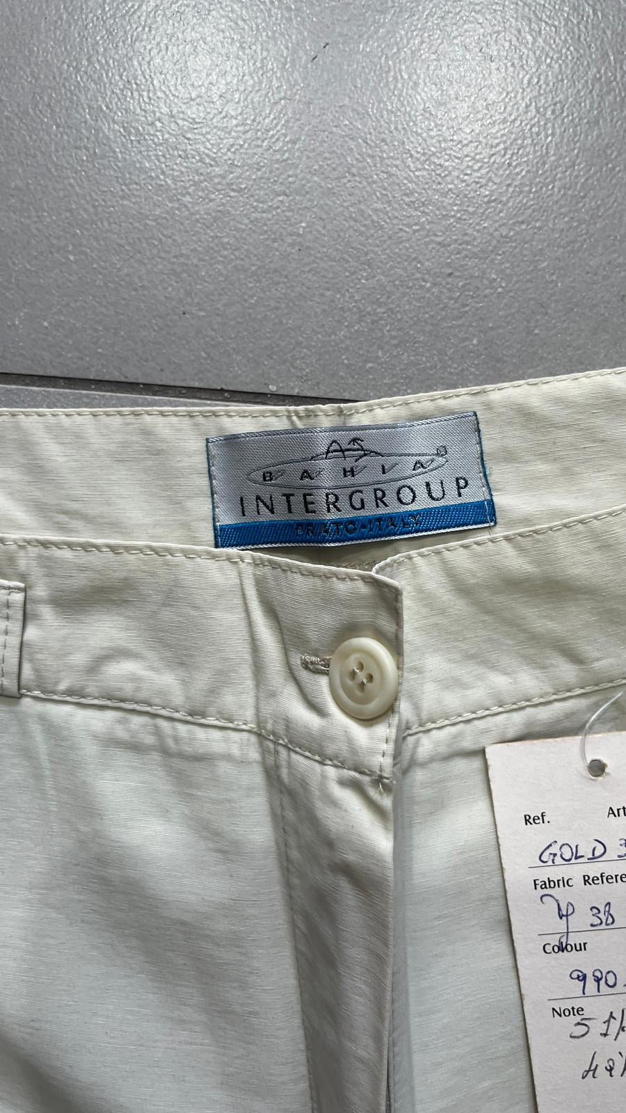 Pantaloni INTERGROUP Gamba Ampia Dritta Avorio Chiaro Vintage Y2K (S) — foto 5
