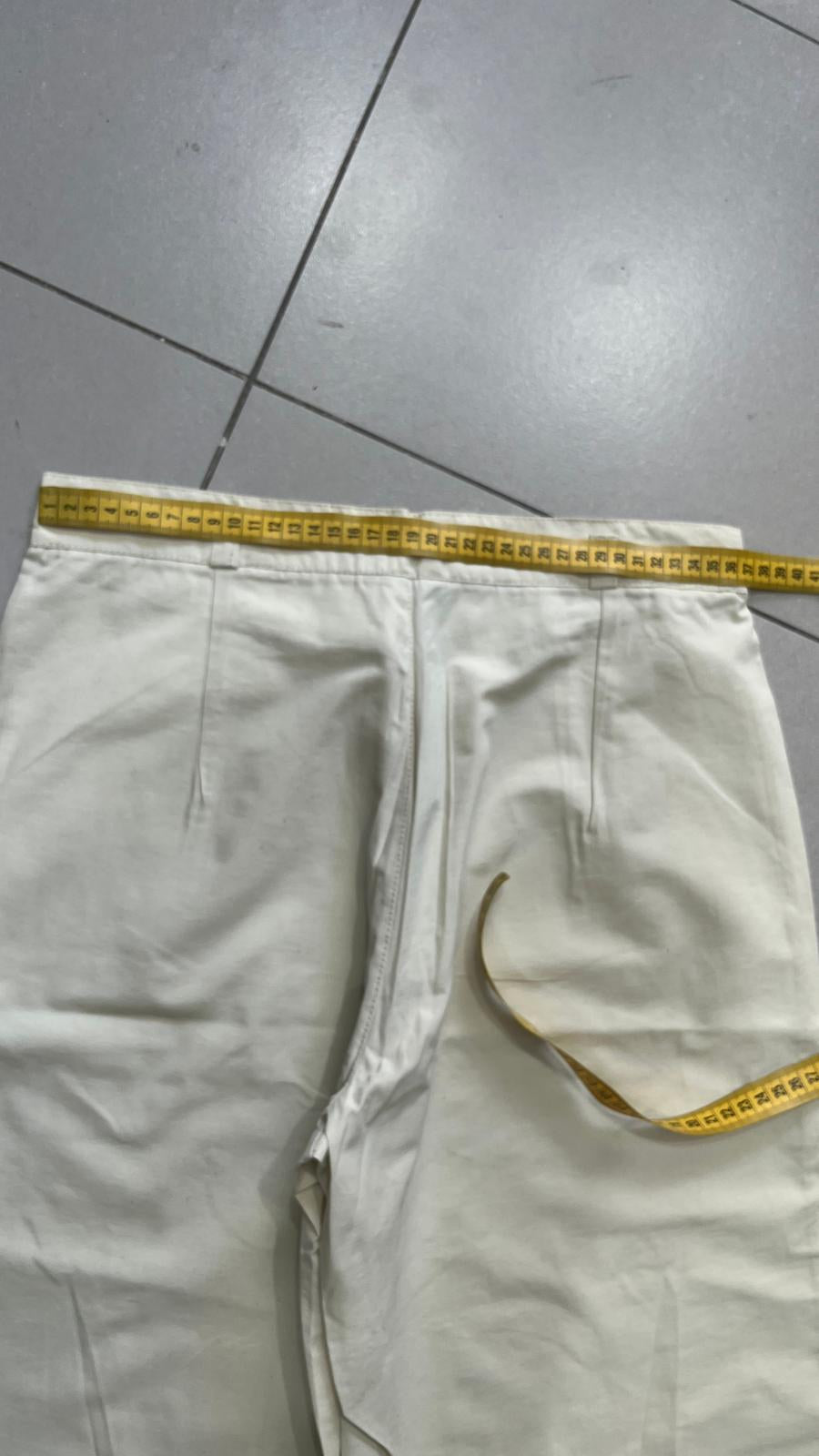 Pantaloni INTERGROUP Gamba Ampia Dritta Avorio Chiaro Vintage Y2K (S) — foto 7