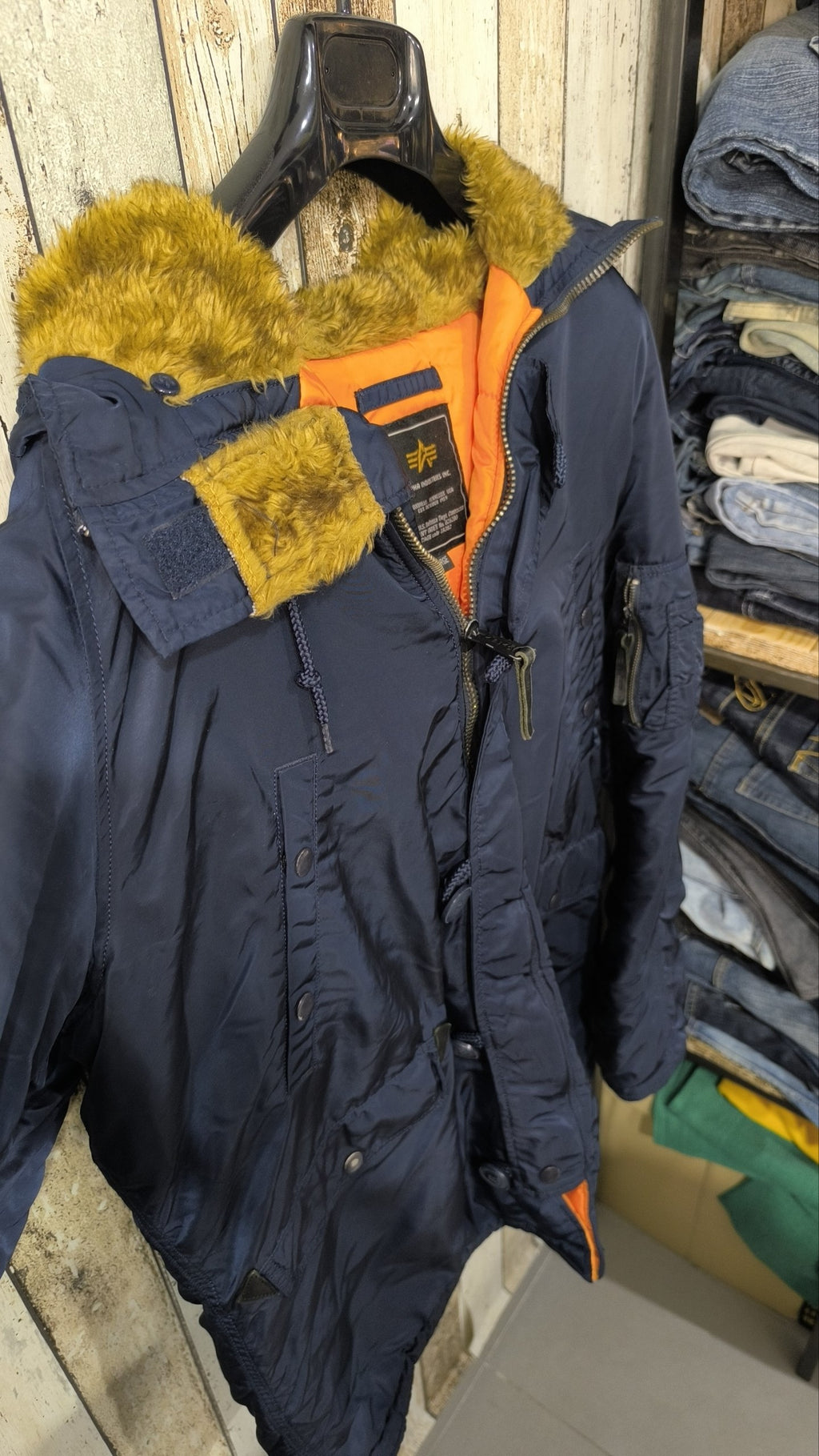 Parka imbottito Alpha Industries con cappuccio e zip Vintage Y2K (XL) — foto 5