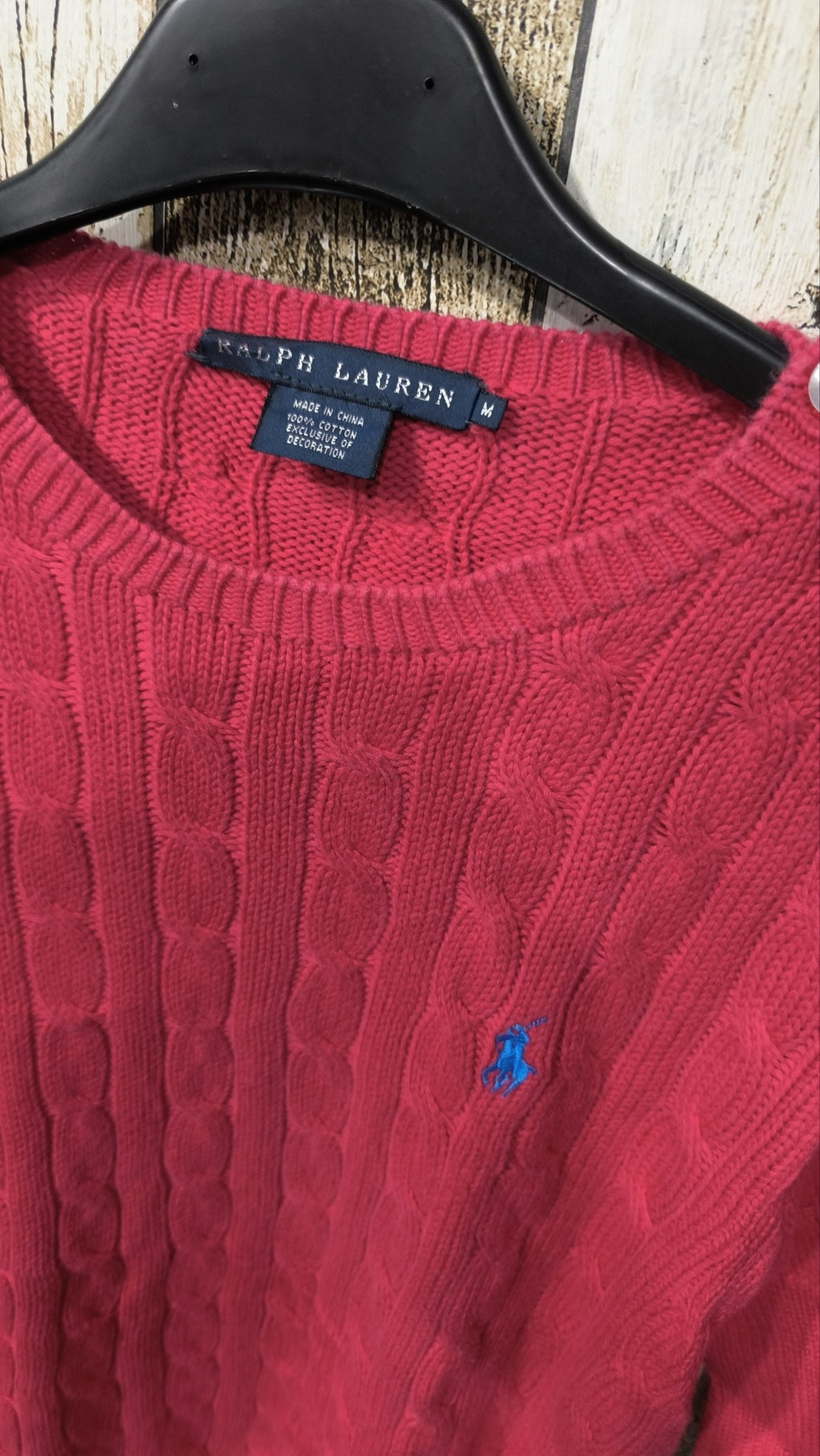 Maglia lunga Ralph Lauren a trecce rosa fucsia Vintage Y2K (M) — foto 4