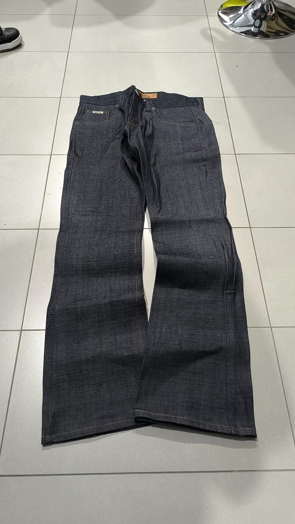 Jeans Mogul gamba larga blu denim scuro Vintage Y2K (L) — foto 6
