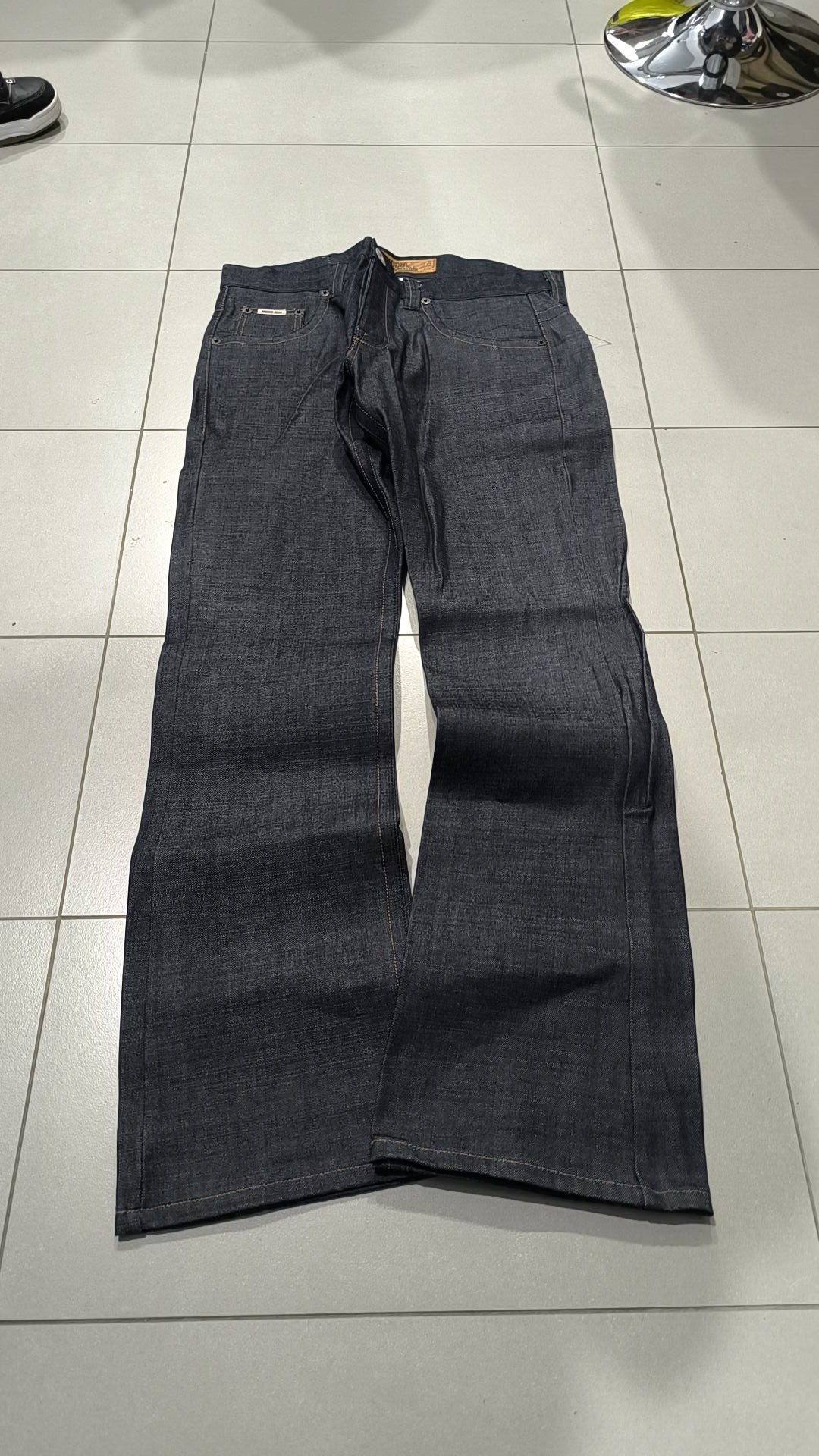 Jeans Mogul gamba larga blu denim scuro Vintage Y2K (L) — foto 6