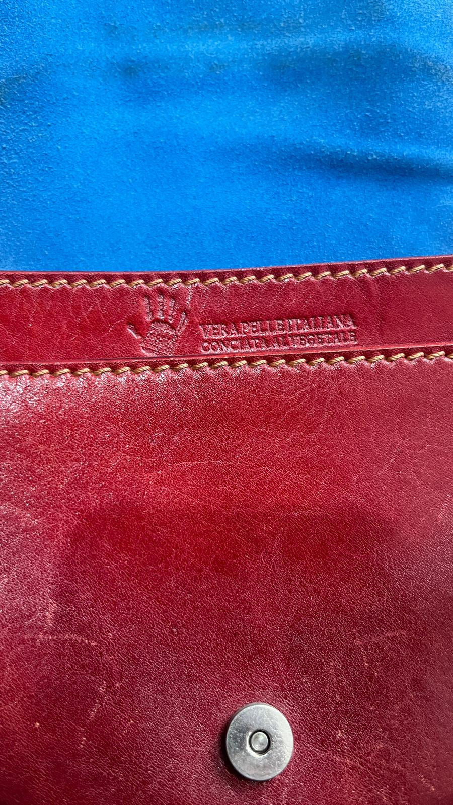 Borsa a tracolla in pelle Bordeaux Vintage Y2K — foto 7