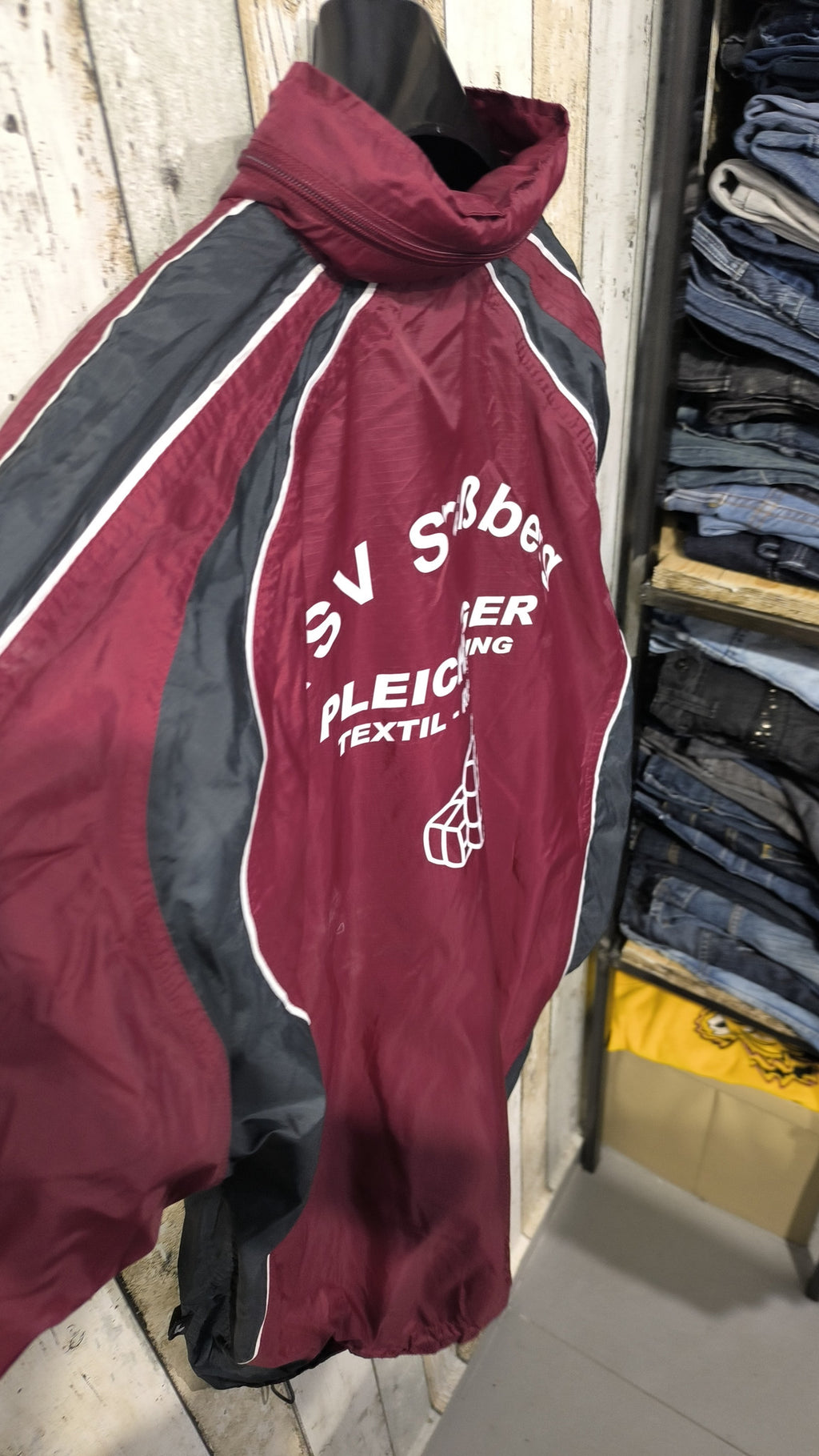 Track Jacket JAKO Full Zip Bordeaux Nero Bianco Vintage Y2K (L) — foto 8