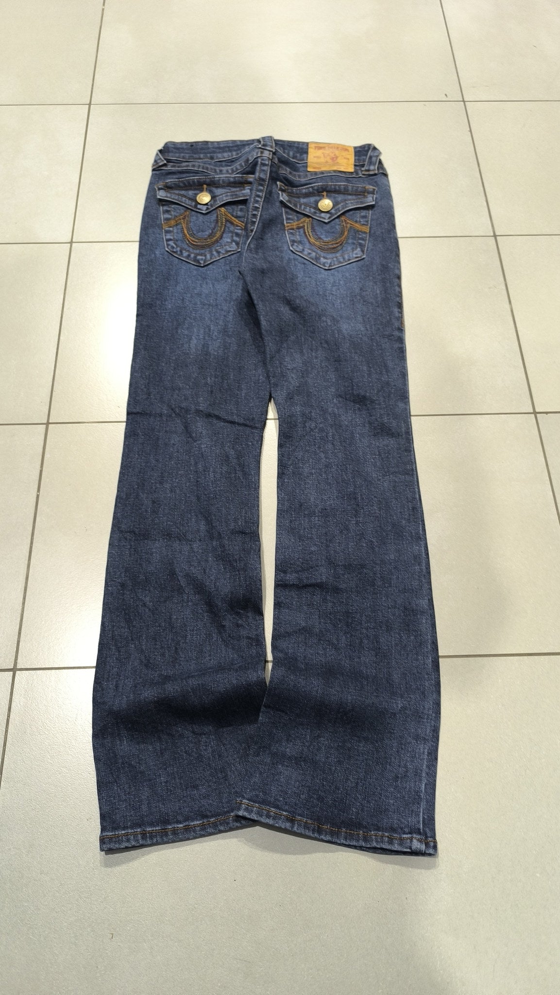 Jeans True Religion Gamba Leggermente Svasata Blu Scuro Vintage Y2K (26) — foto 3
